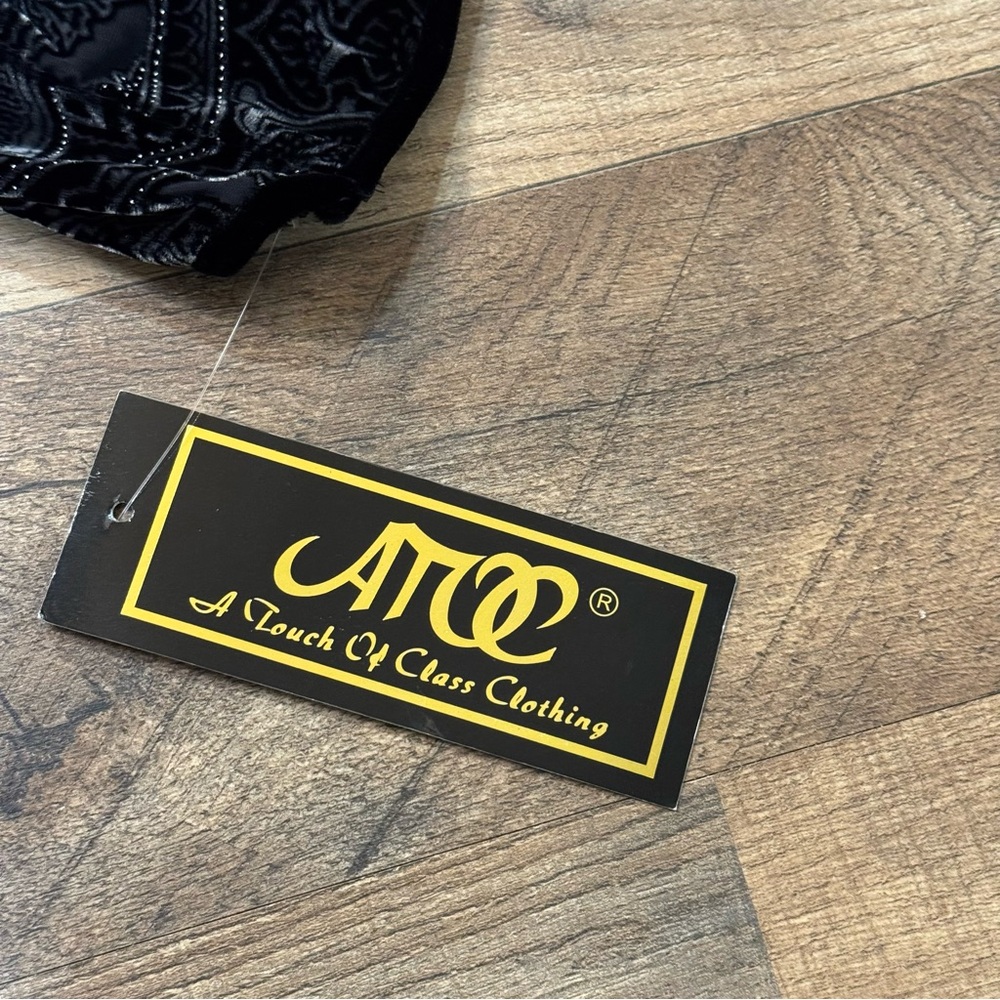 NWT ATOC Touch of Classs Small Velvet Silk Goth Devore Art-Wear Shirt Jacket Top - Picture 7 of 8